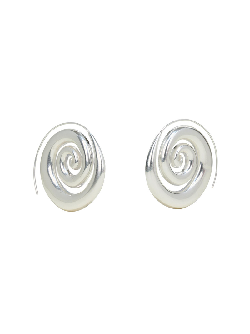 Women's Cassia Silvertone Spiral Stud Earrings - Silver 1