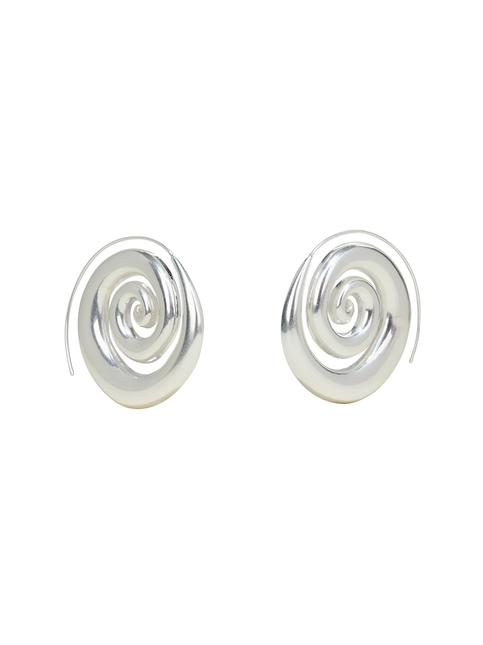 Women's Cassia Silvertone Spiral Stud Earrings - Silver - 1