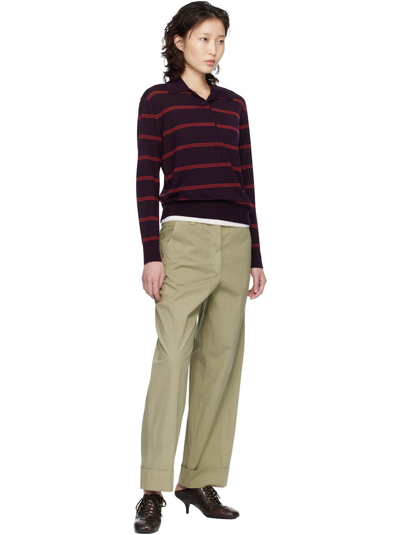 Dries Van Noten Beige Stretch Cotton Trousers outlook