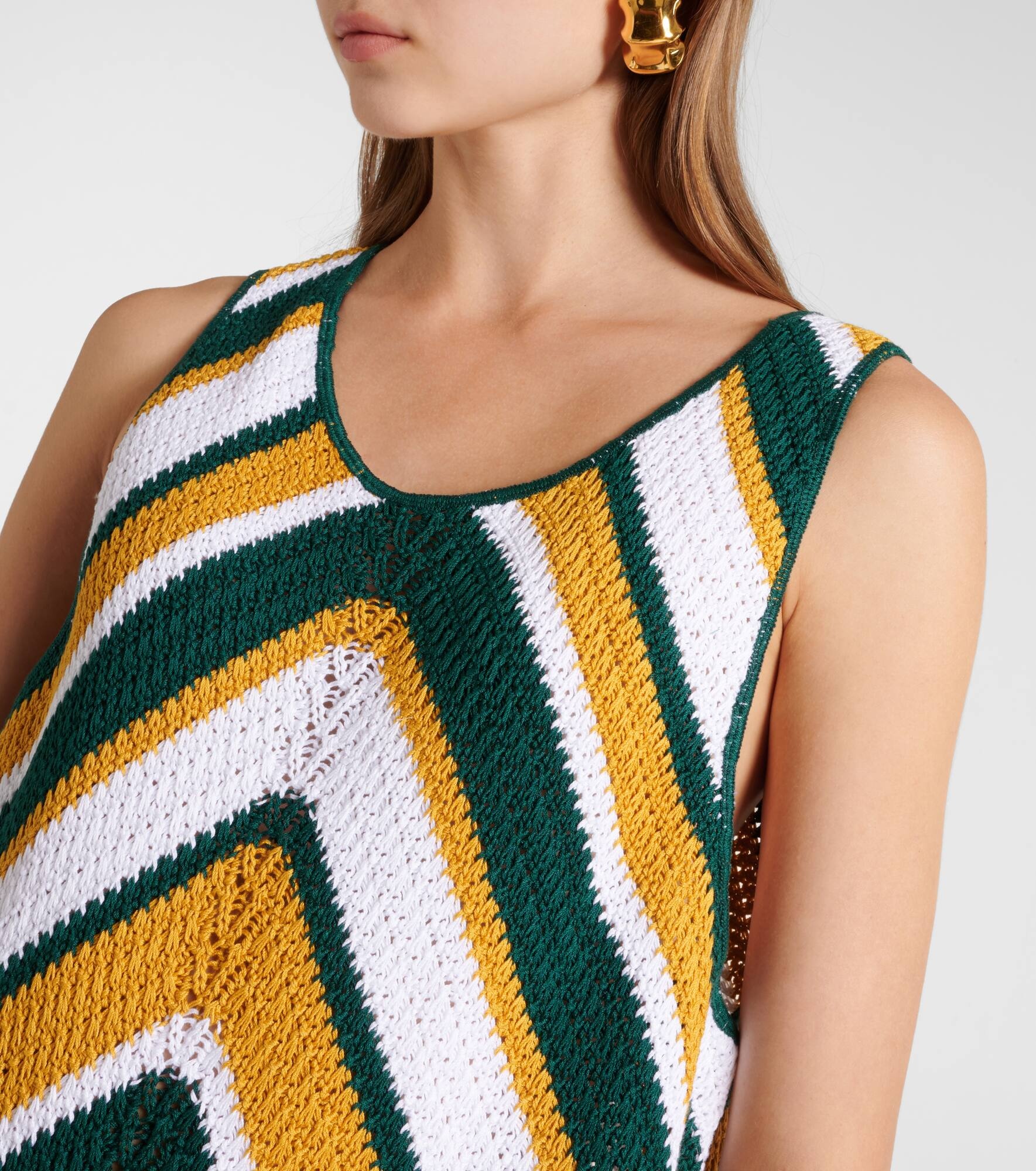 Chevron knitted cotton minidress - 4