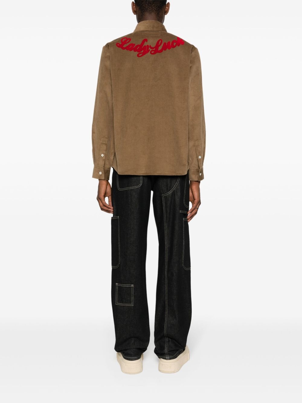 Lady Luck logo-embroidered corduroy shirt - 2