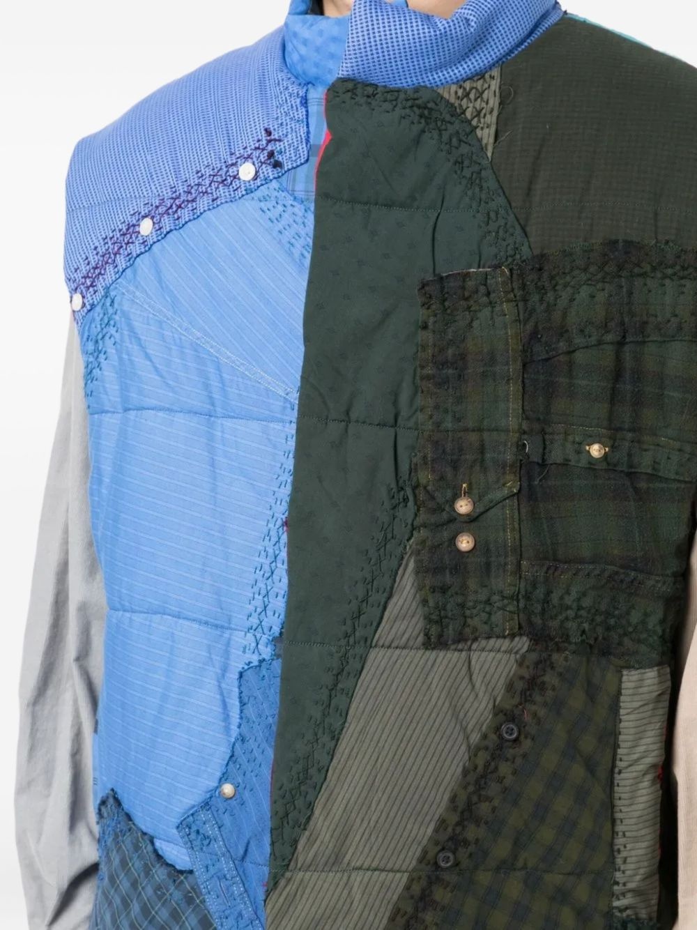 Teddy patchwork padded gilet - 5
