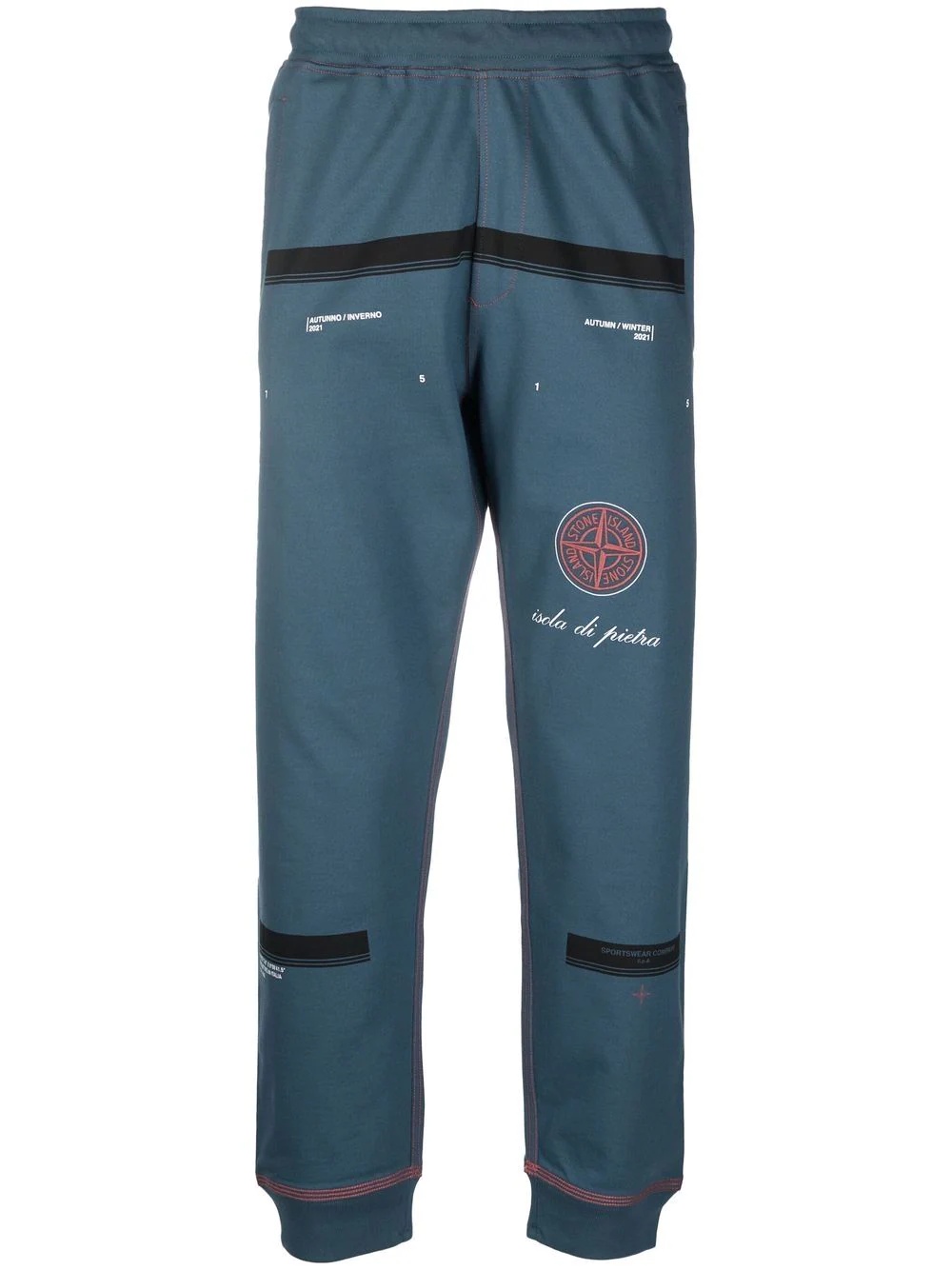 Compass-print track pants - 1