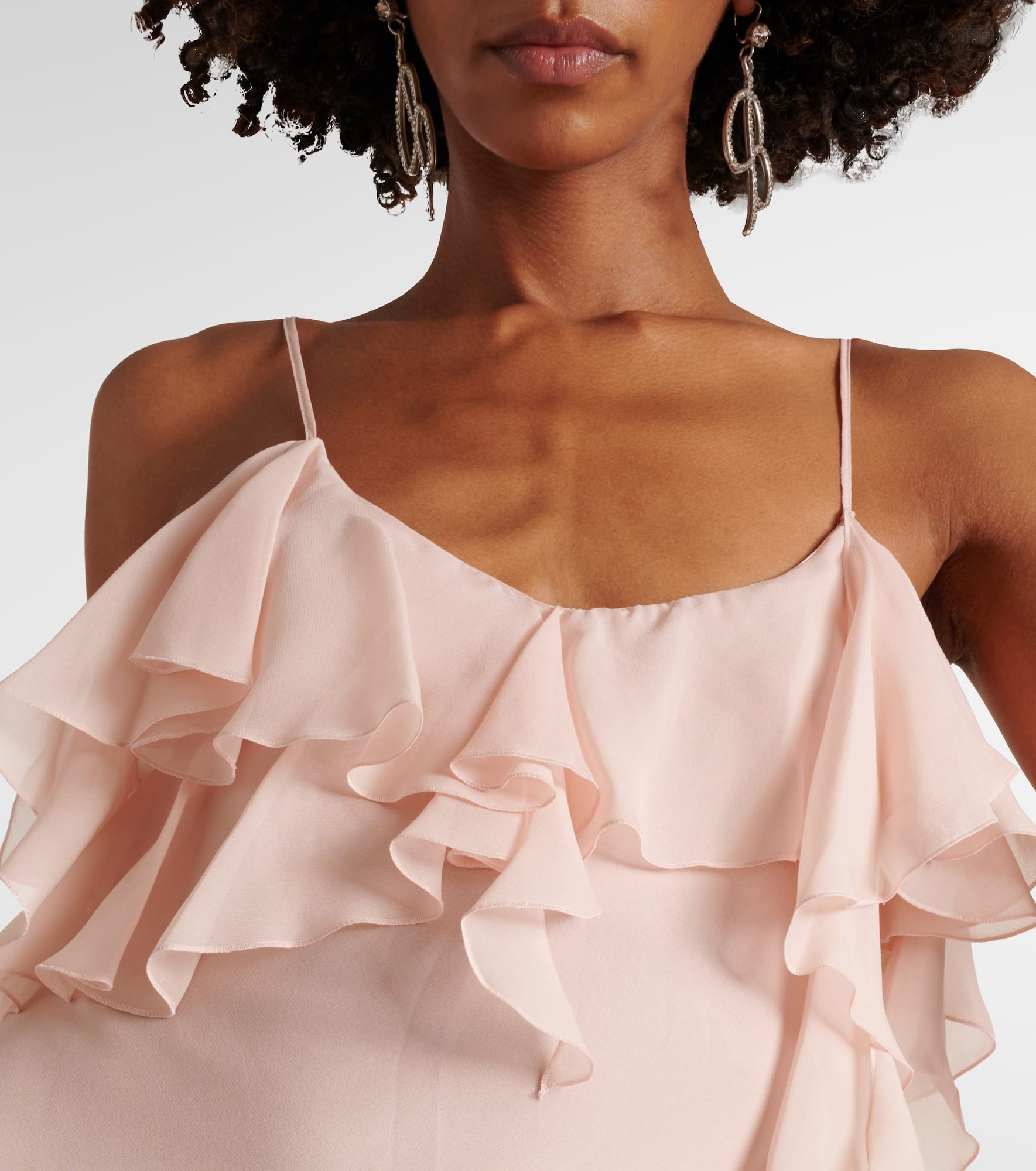 Ruffled silk georgette minidress - 4
