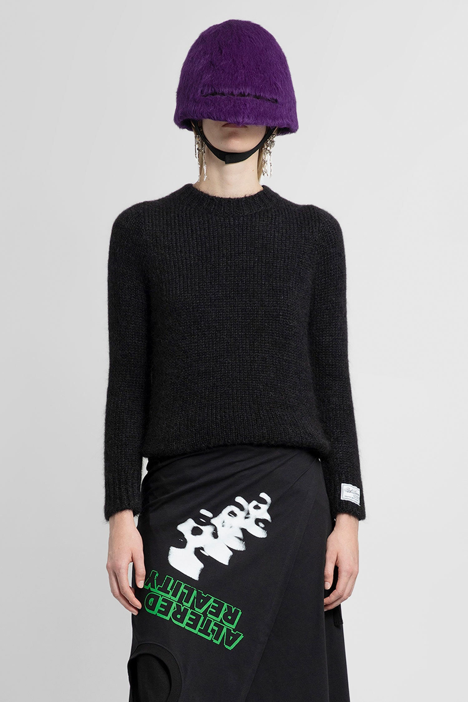 RAF SIMONS WOMAN BLACK KNITWEAR - 1