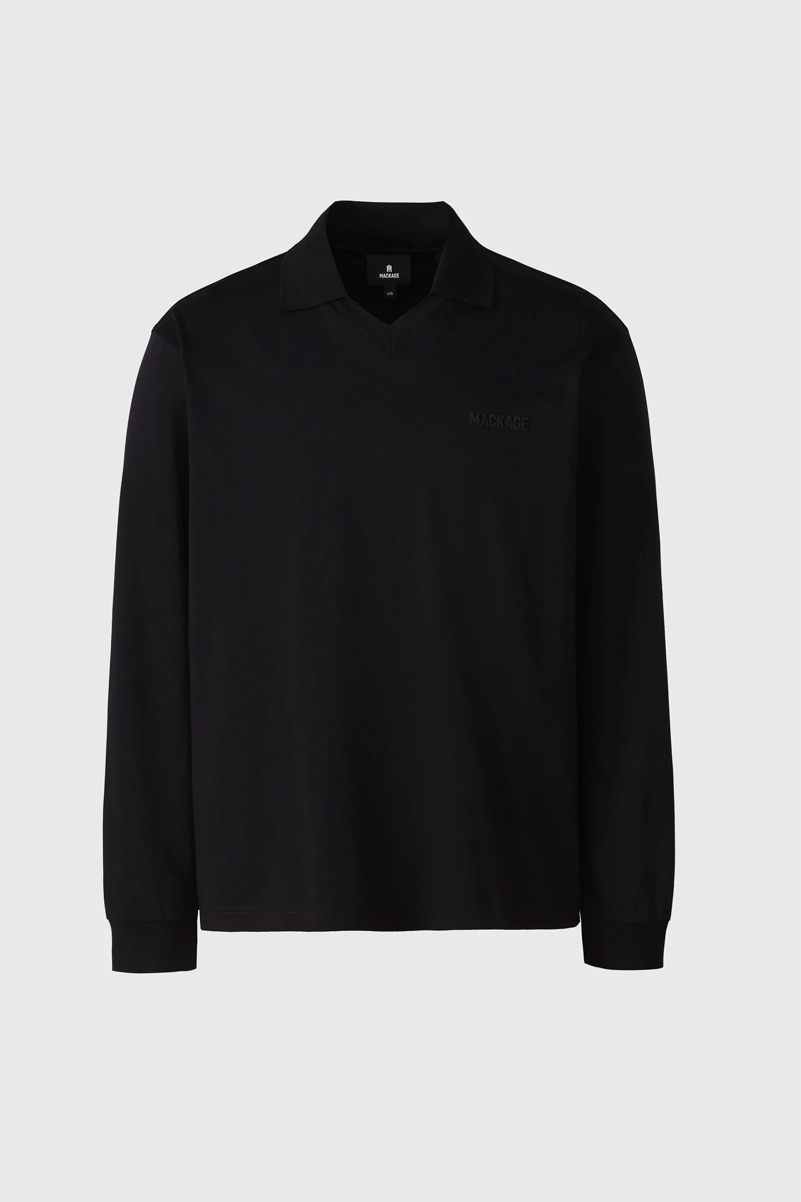 ALFONZO Organic cotton jersey long sleeve polo shirt - 1