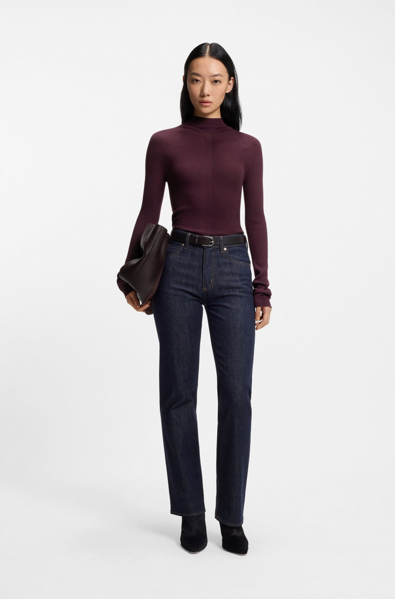 BOSS MIXED-RIBBING SWEATER IN VIRGIN WOOL outlook