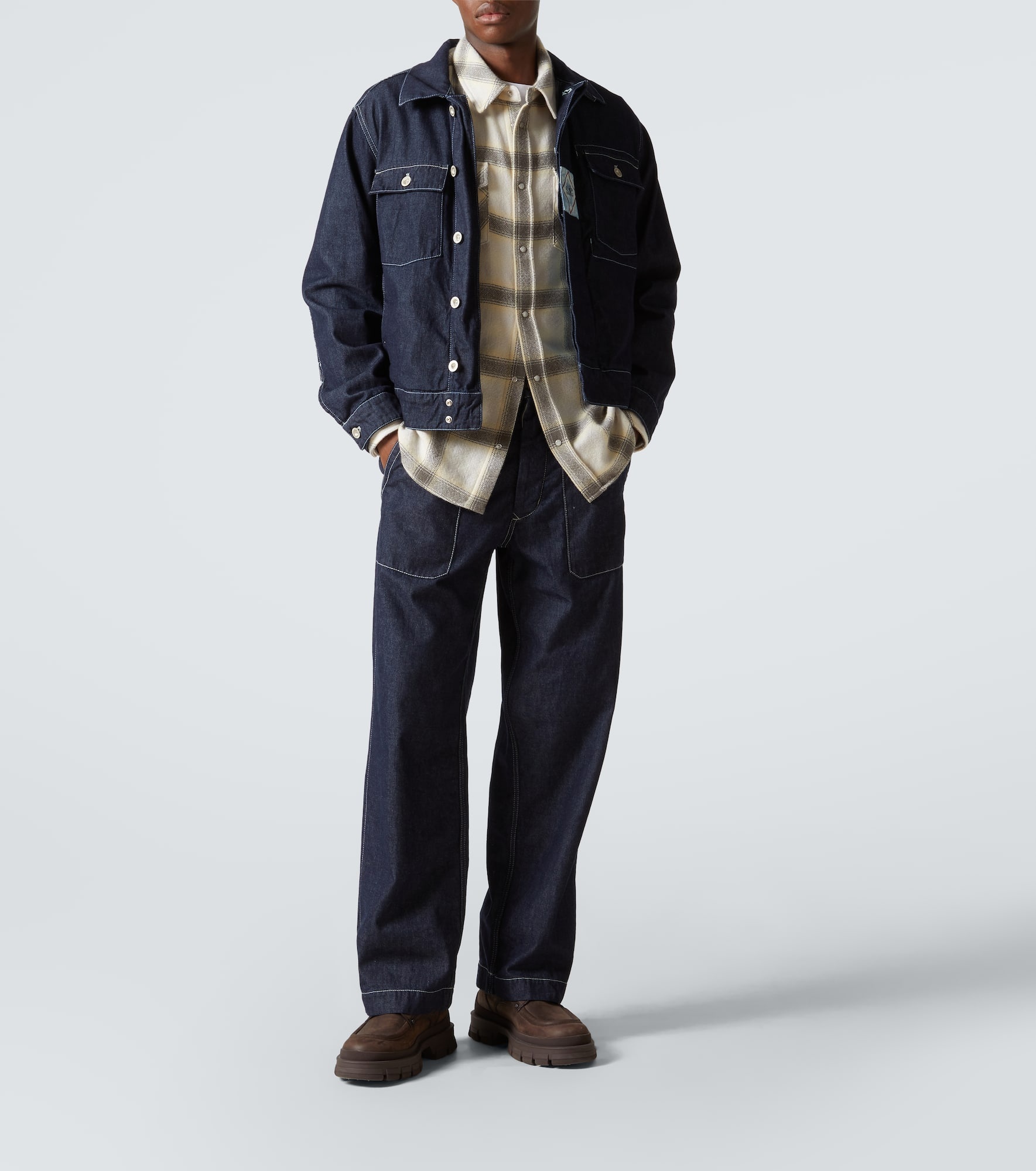 Moon plaid cashmere shirt - 2