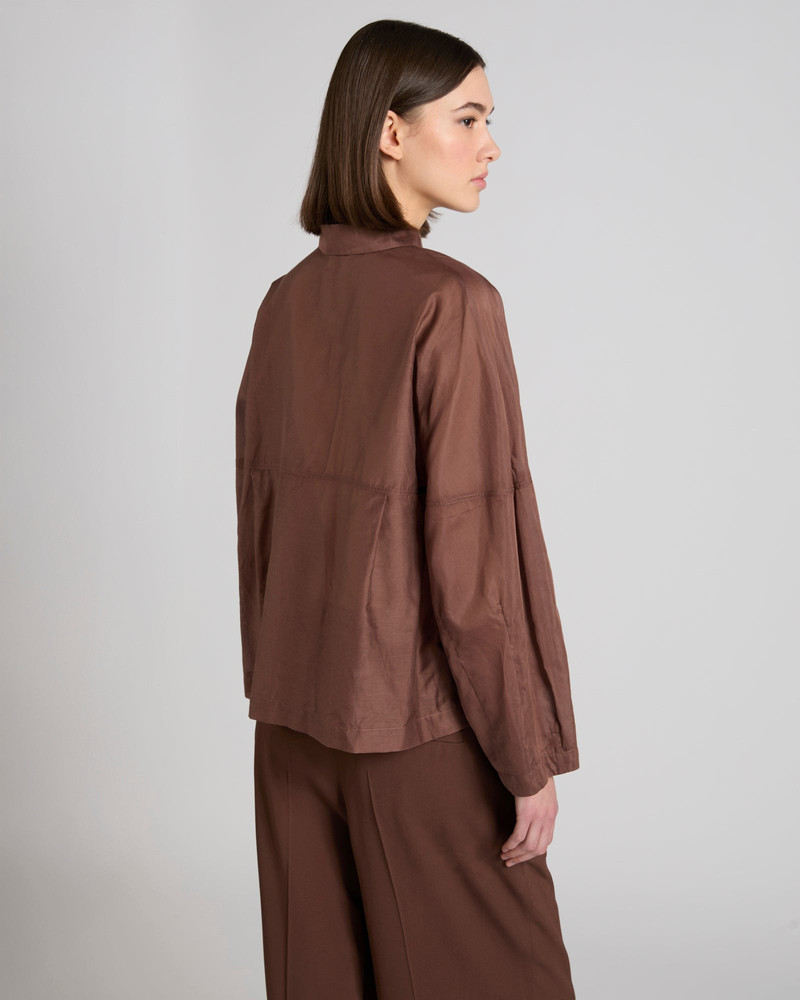 Wide fit shirt in silk and cotton muslin 3