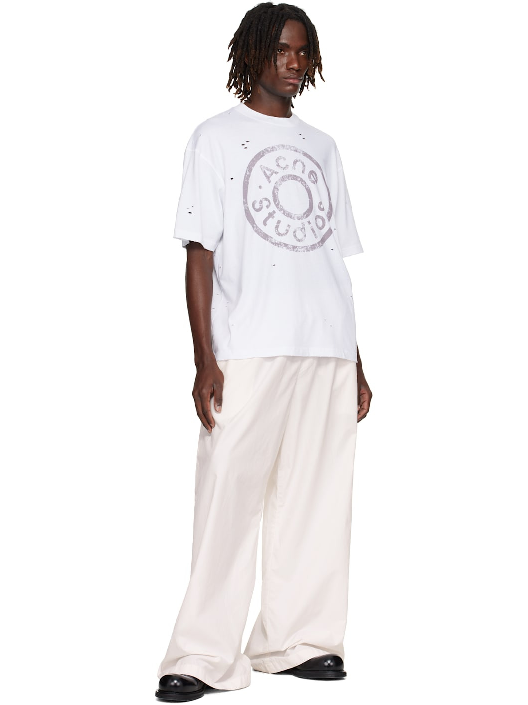 White Distressed T-shirt - 4