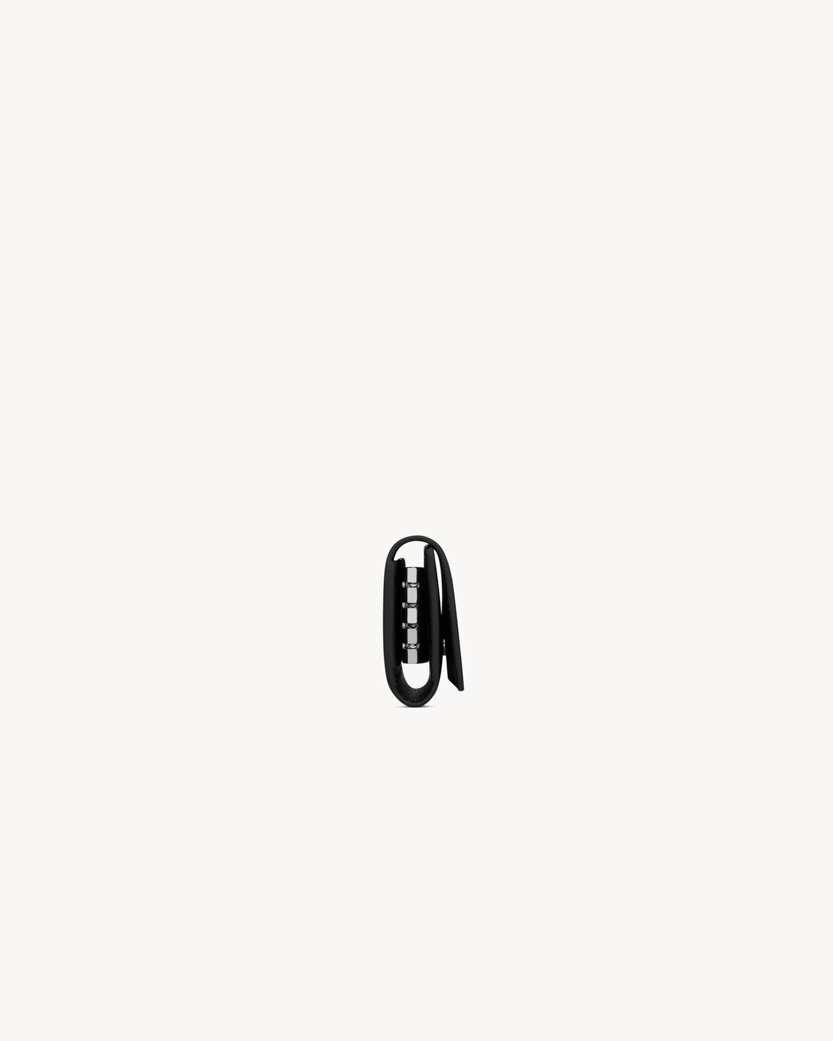 SAINT LAURENT PARIS SLIM KEYCASE IN GRAIN DE POUDRE LEATHER - 3