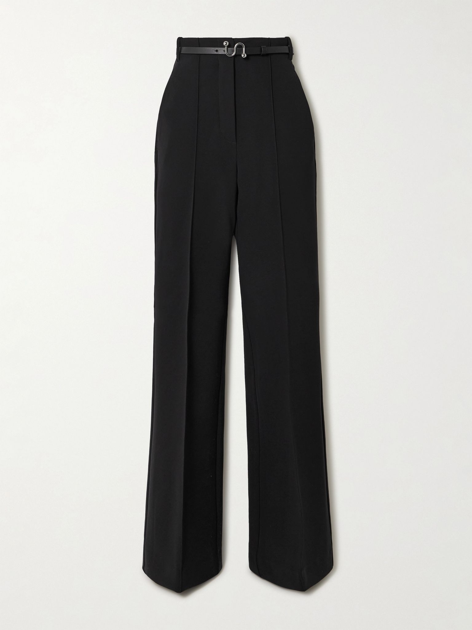 Texas belted stretch-jersey flared pants Black - 1