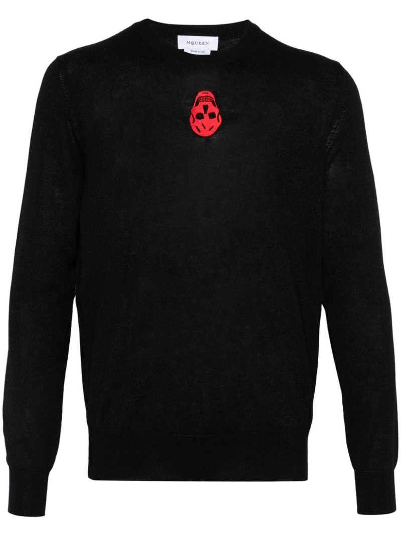 inverted skull-embroidered sweater 1