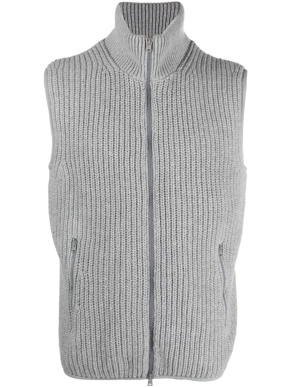 zipped-up knit vest - 1