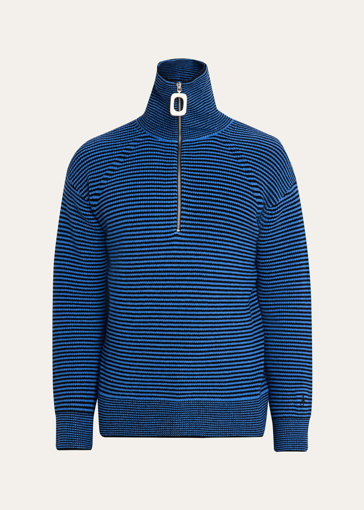 Men's Stripe Half-Zip Turtleneck Sweater - 1