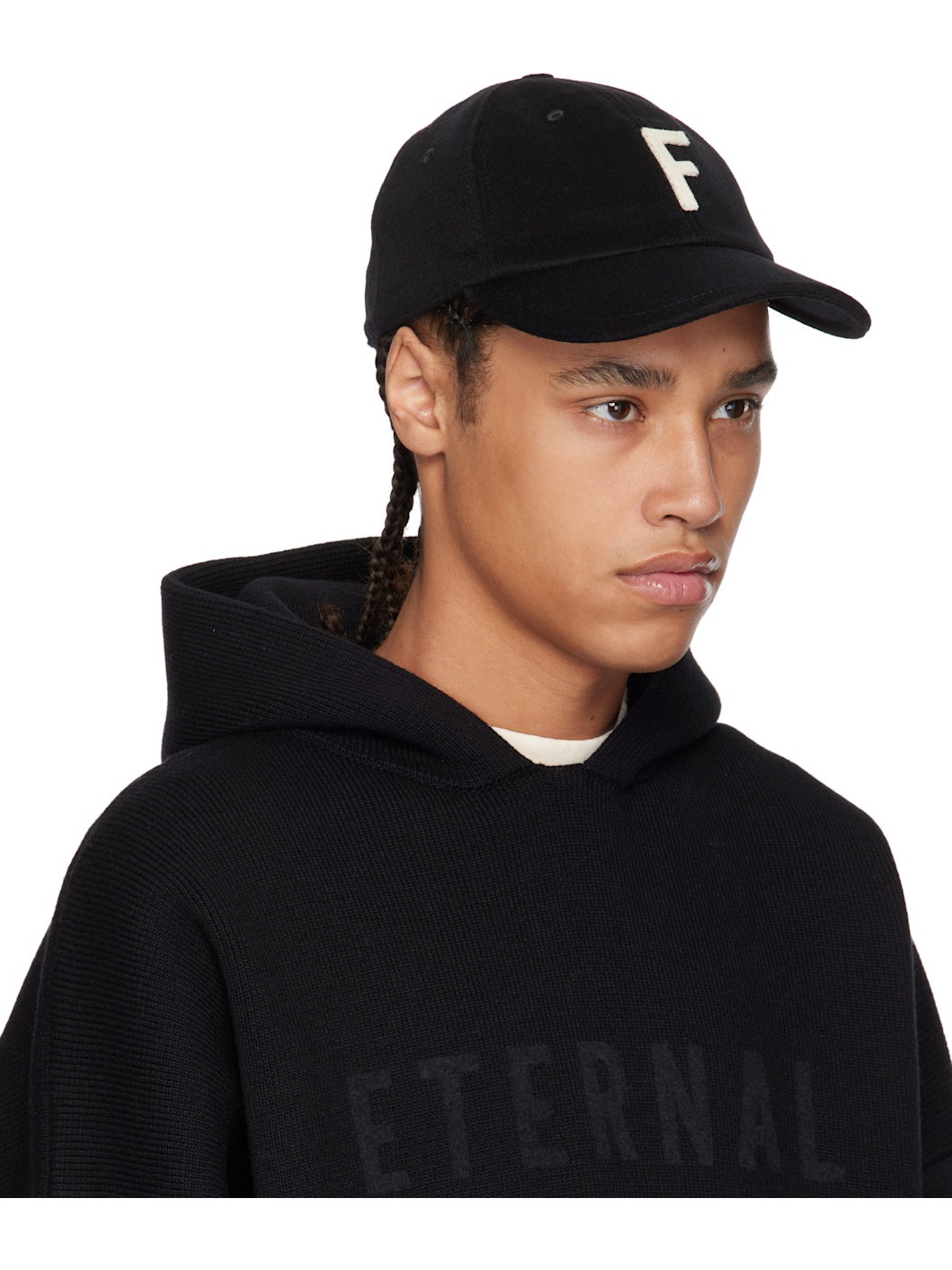 Black Wool Baseball Cap - 2