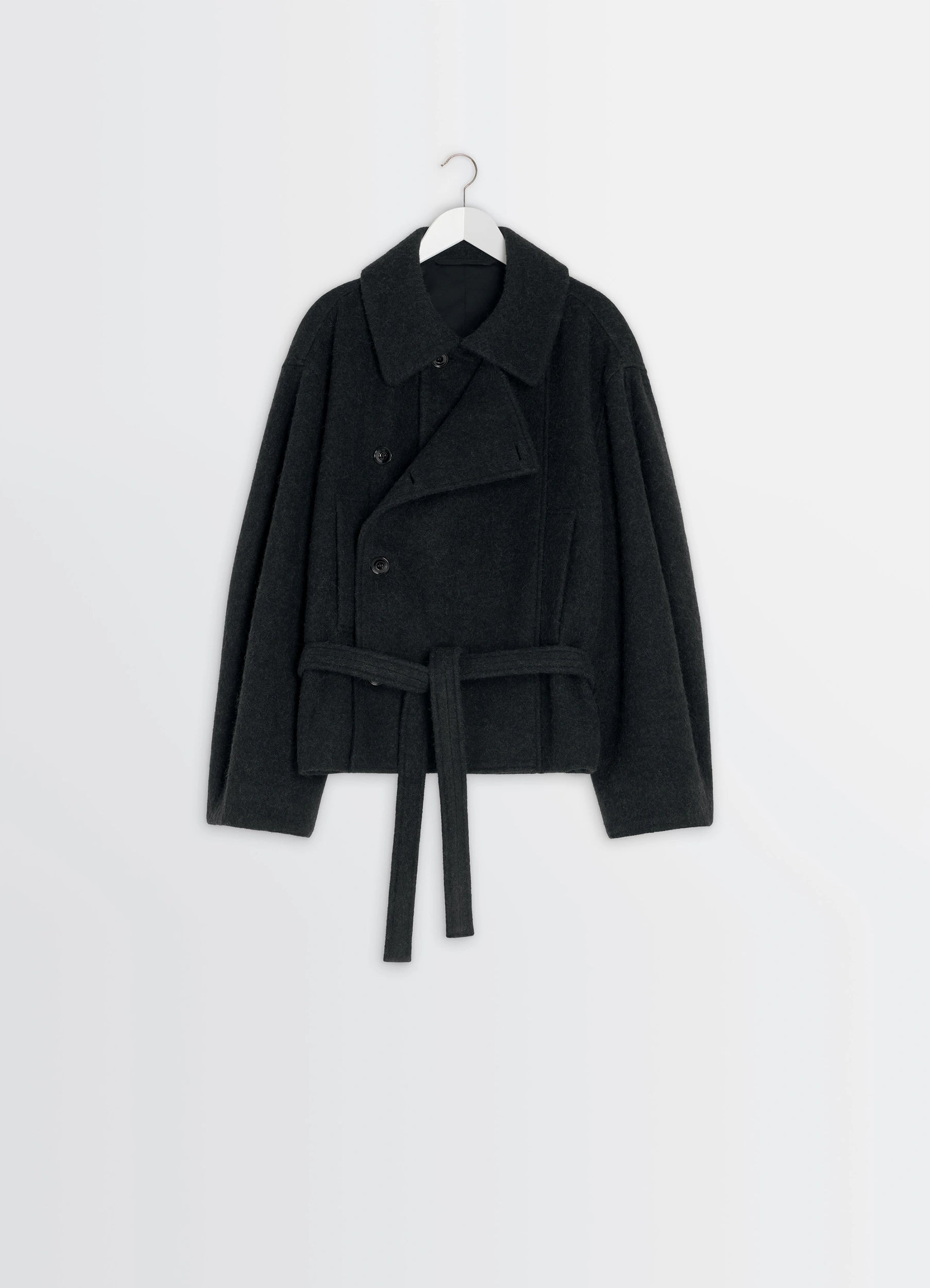 SHORT ASYMMETRICAL BATHROBE COAT - 1