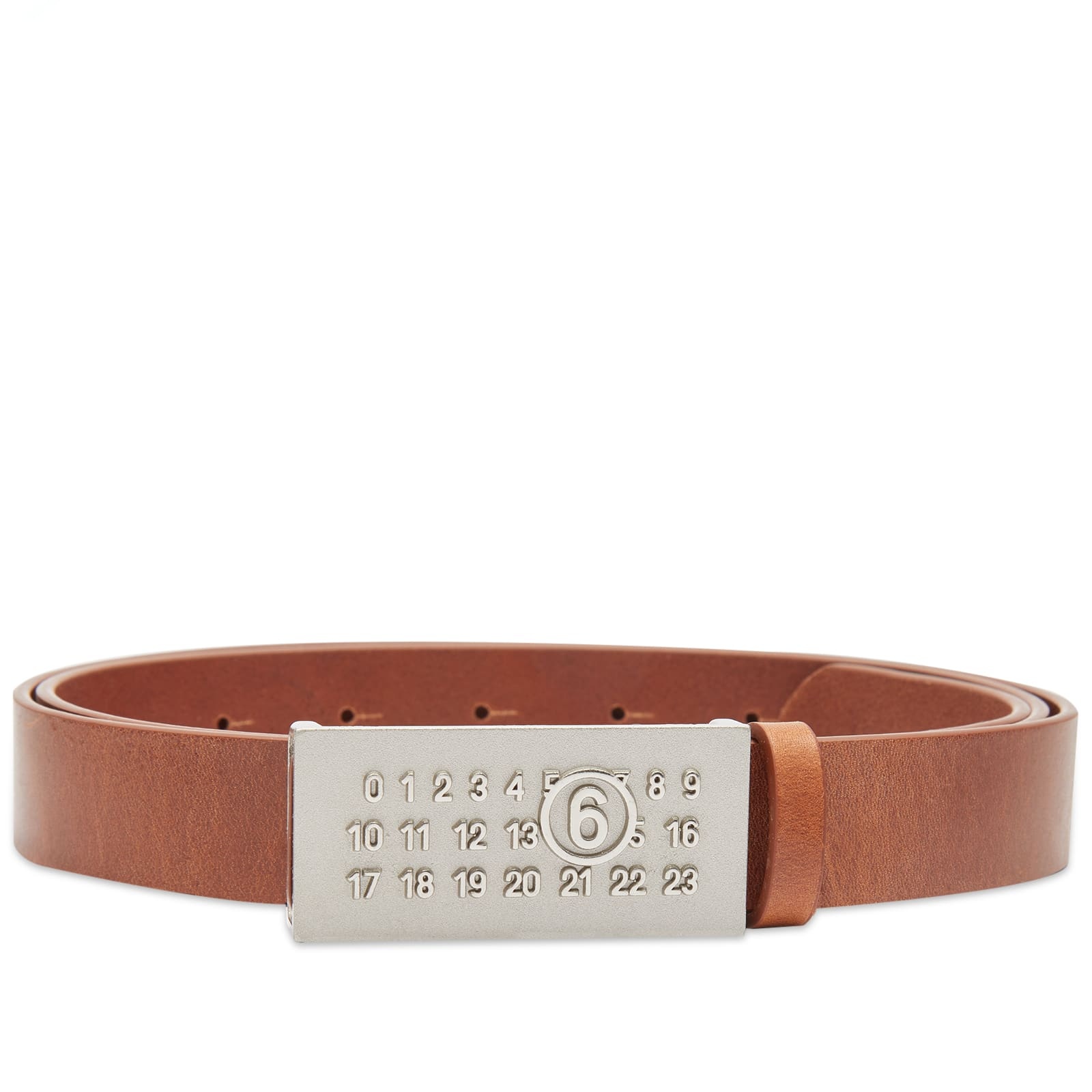 MM6 Maison Margiela Number Logo Leather Belt - 1