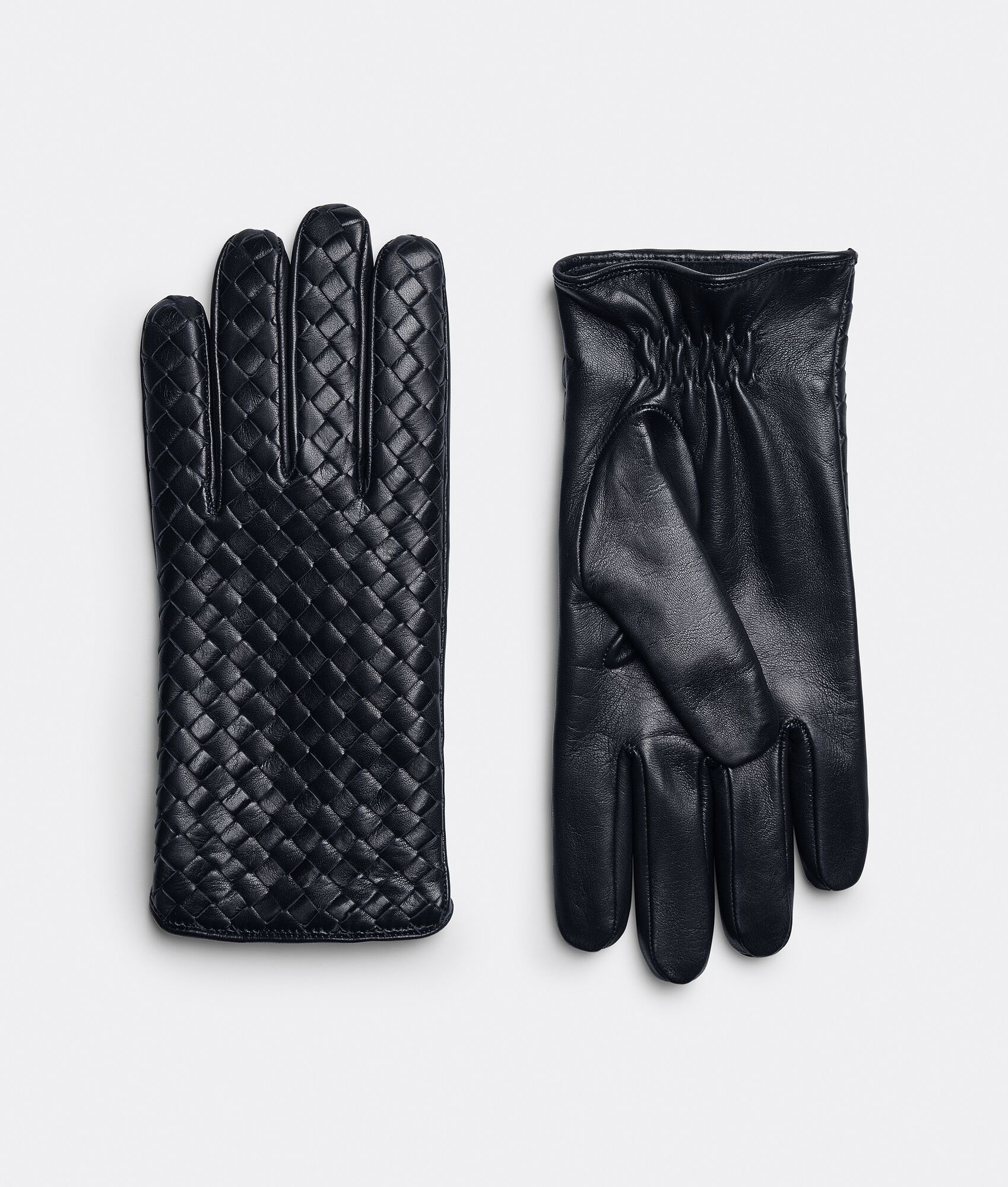 intrecciato leather gloves - 1
