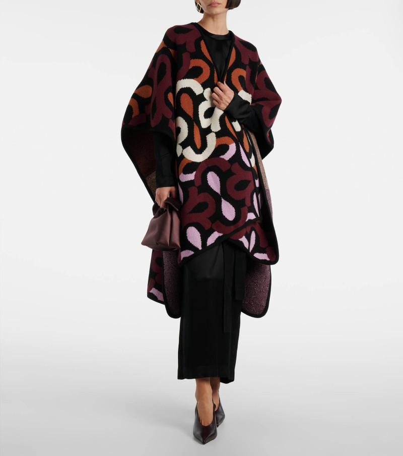 La DoubleJ Maiolika wool jacquard cape outlook