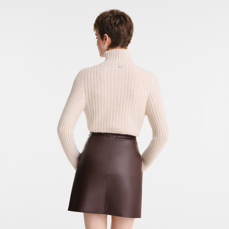 Longchamp High neck sweater Ecru - Knit outlook