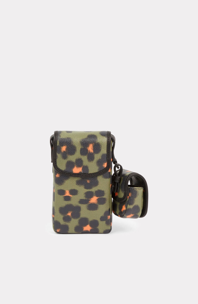 'Hana Leopard' phone holder on a strap 3