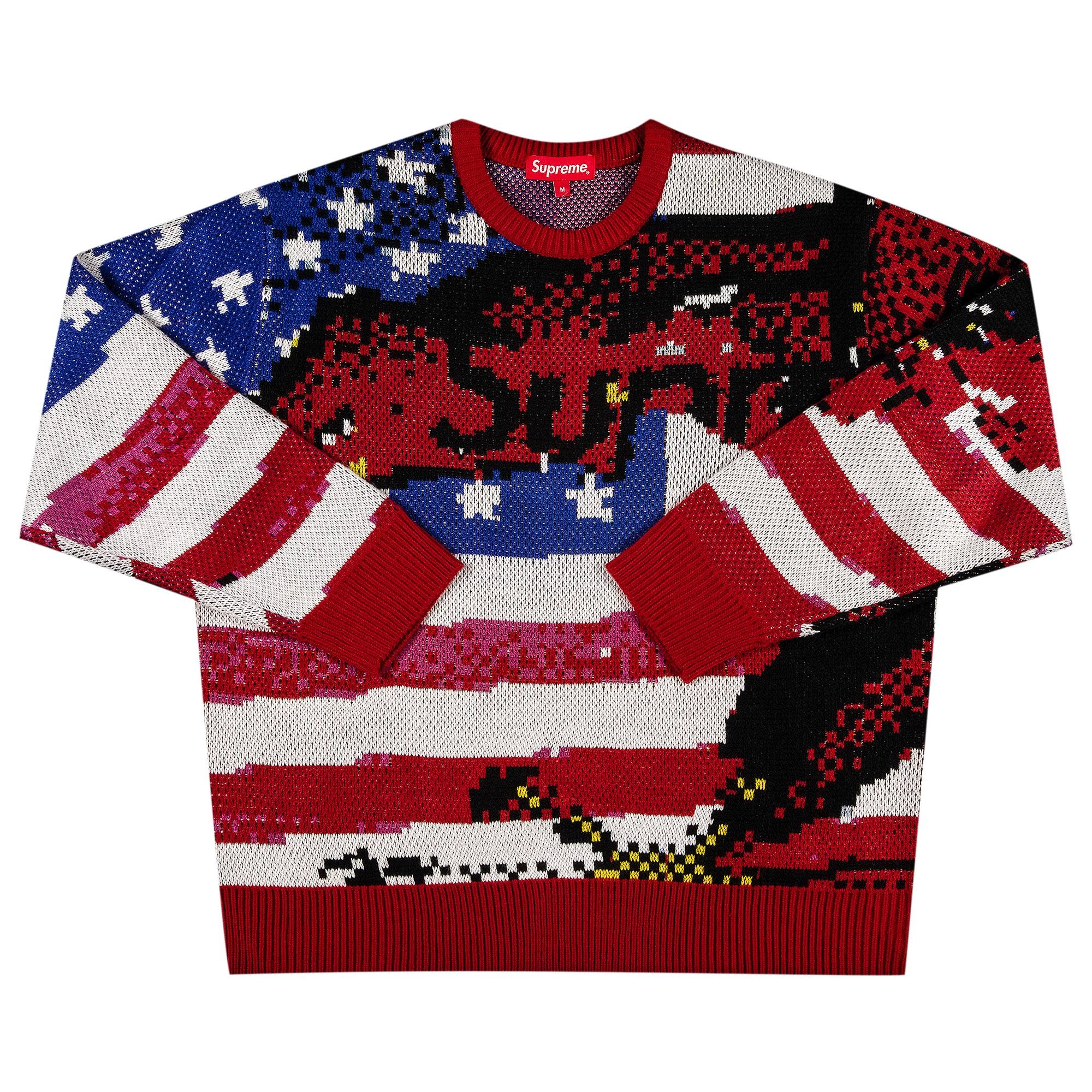 Supreme Digital Flag Sweater 'Red' - 1