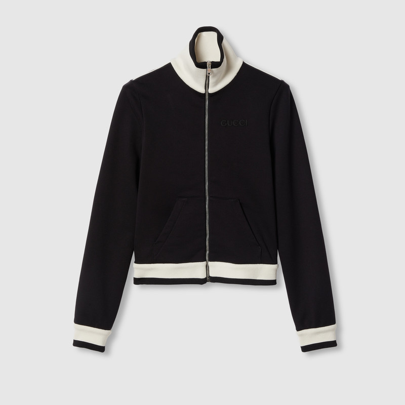Cotton fleece zip jacket 1