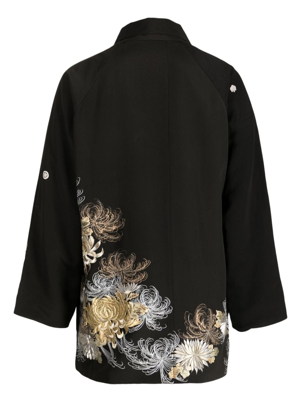 floral-embroidered kimono jacket - 2
