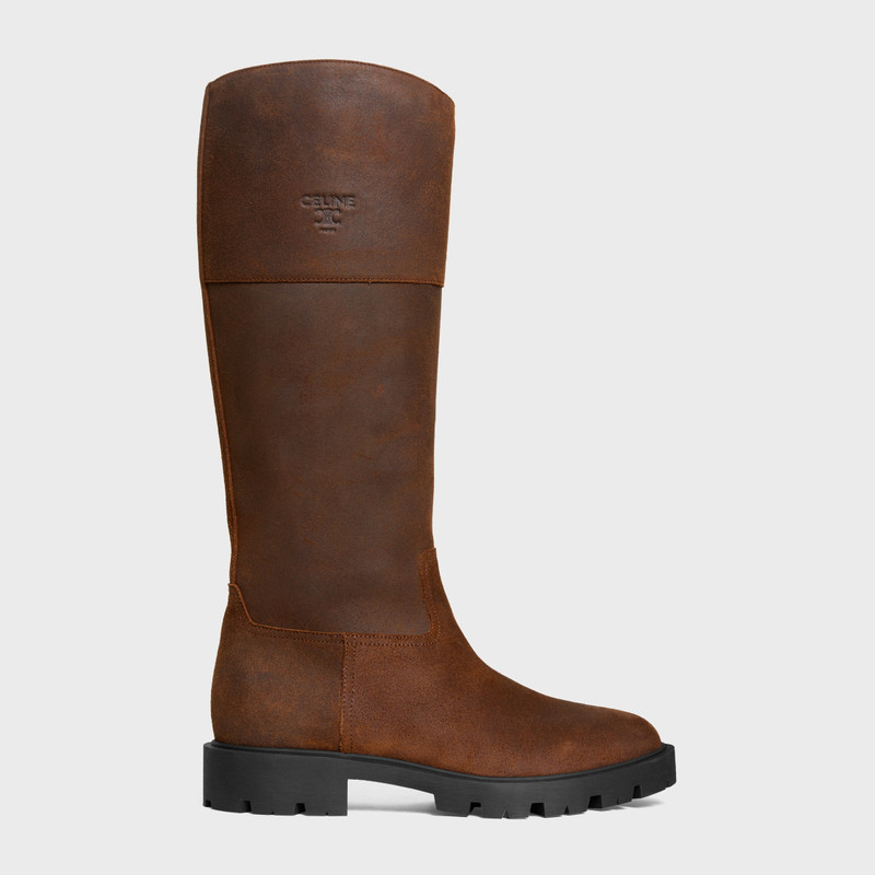 MARGARET - HIGH BOOT IN WAXED SUEDE CALFSKIN 1