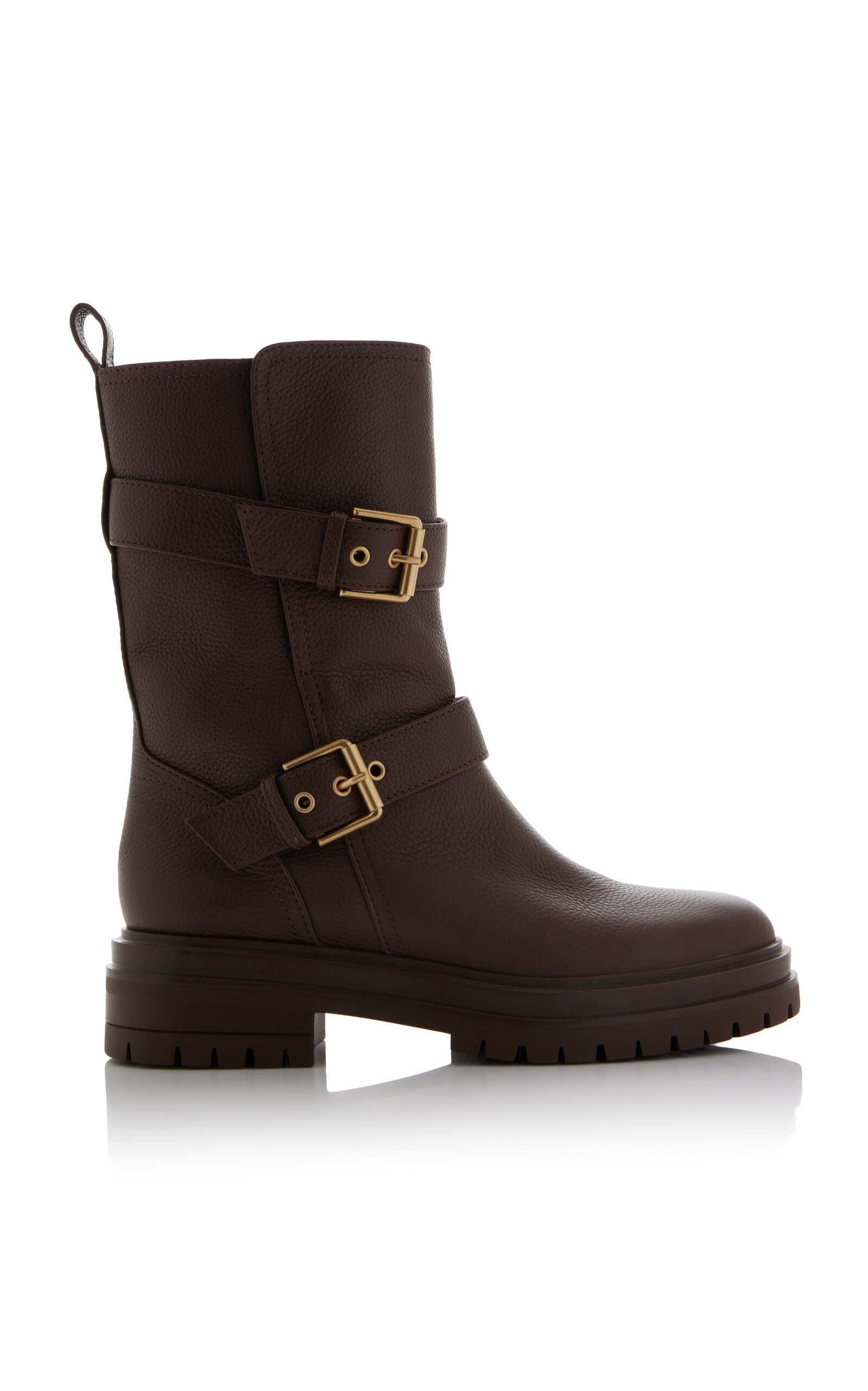 Thiago Buckled Leather Boots brown - 1