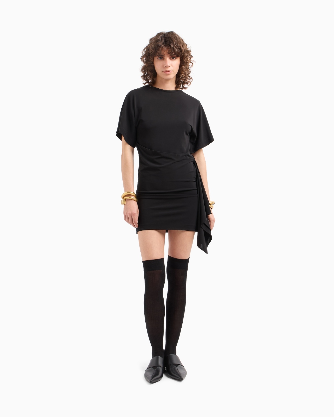 DAWN TO DUSK STRETCH-JERSEY DRESS WITH FLOUNCE - 2