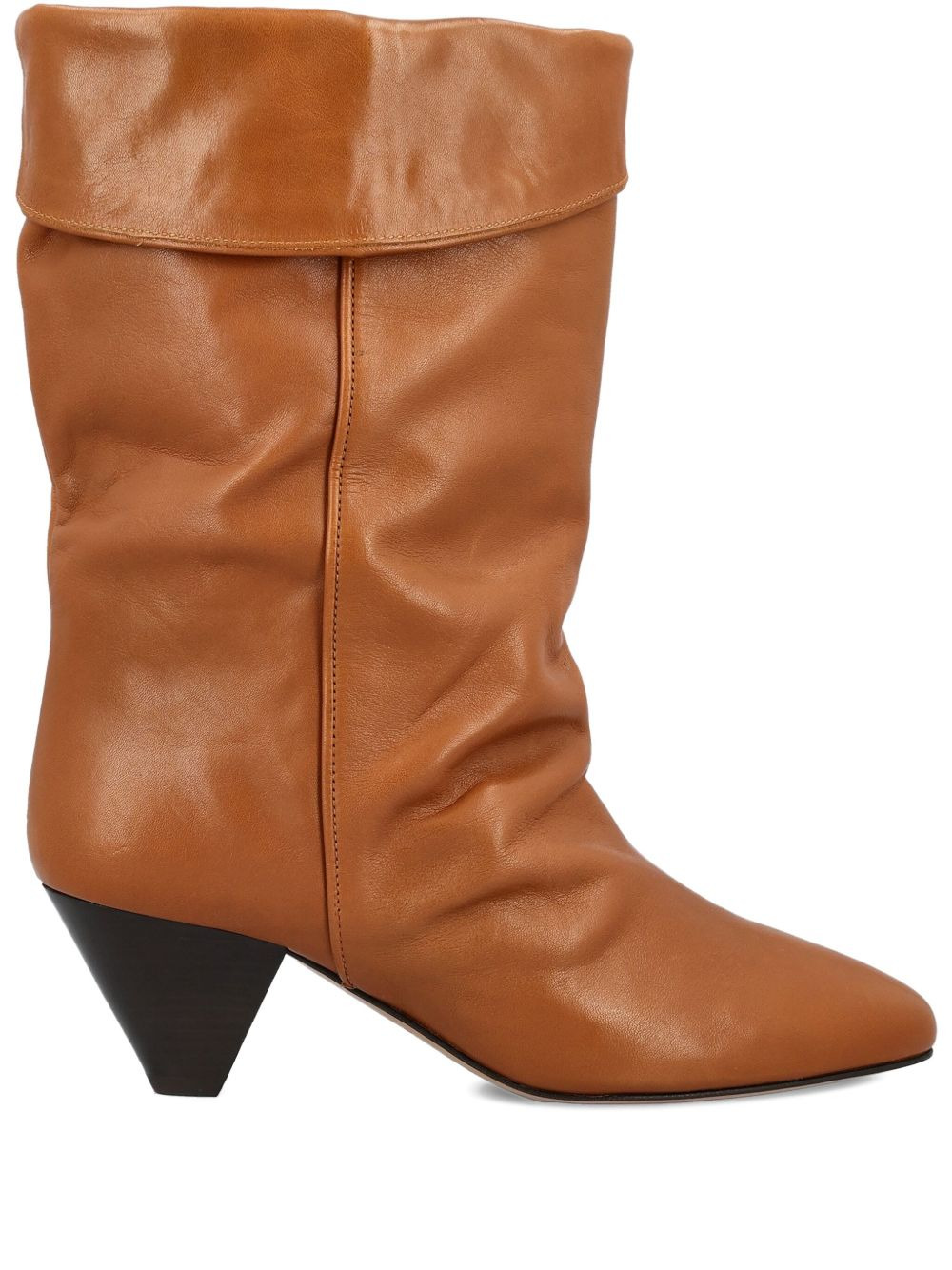 55mm calf leather slouch boots - 1