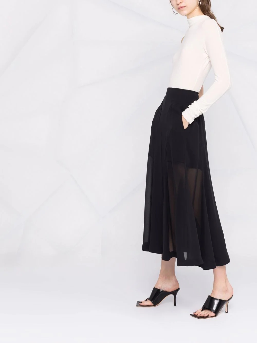 high-waisted midi skirt - 6