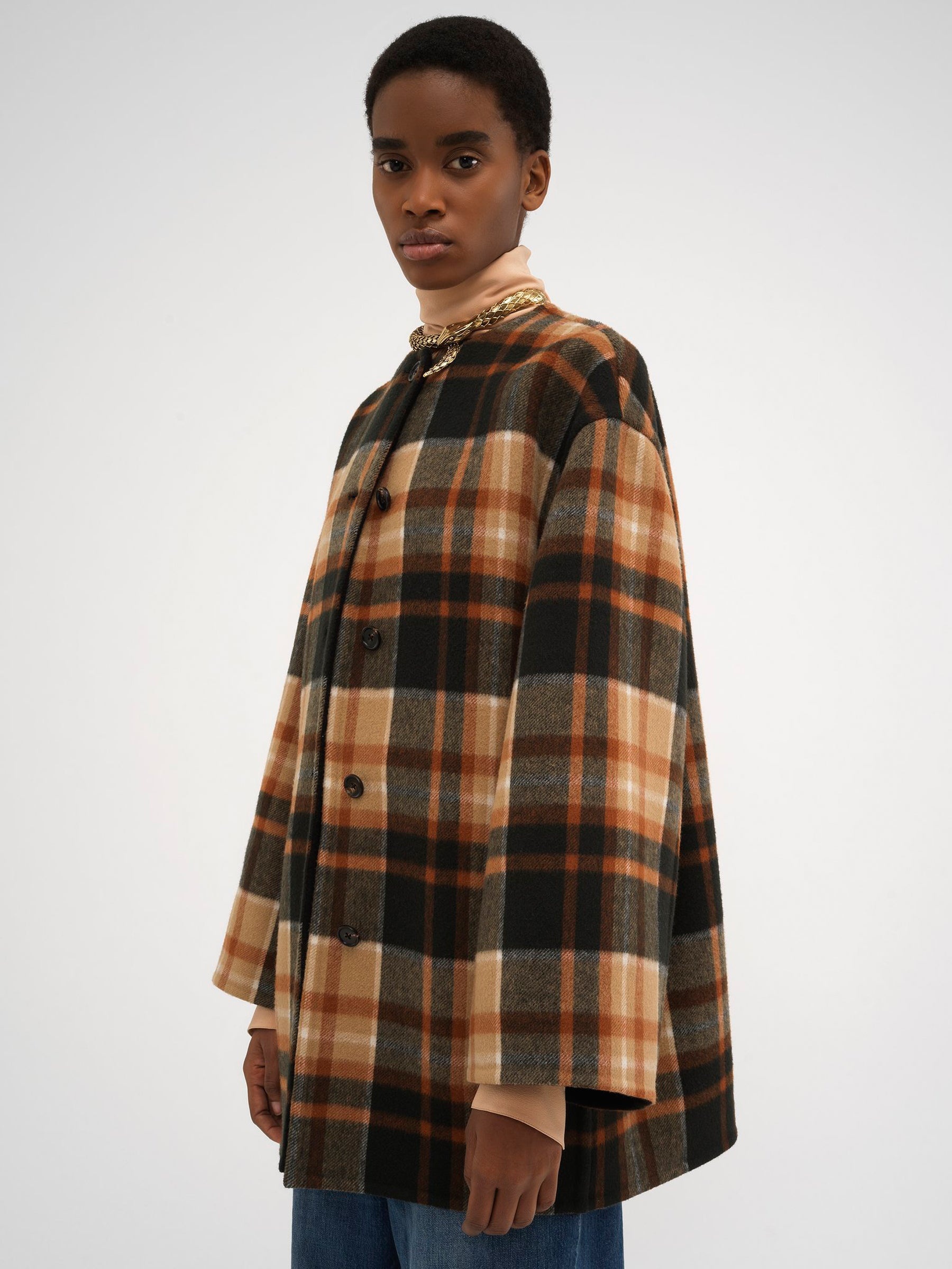 CHECKED WOOL COAT - 2