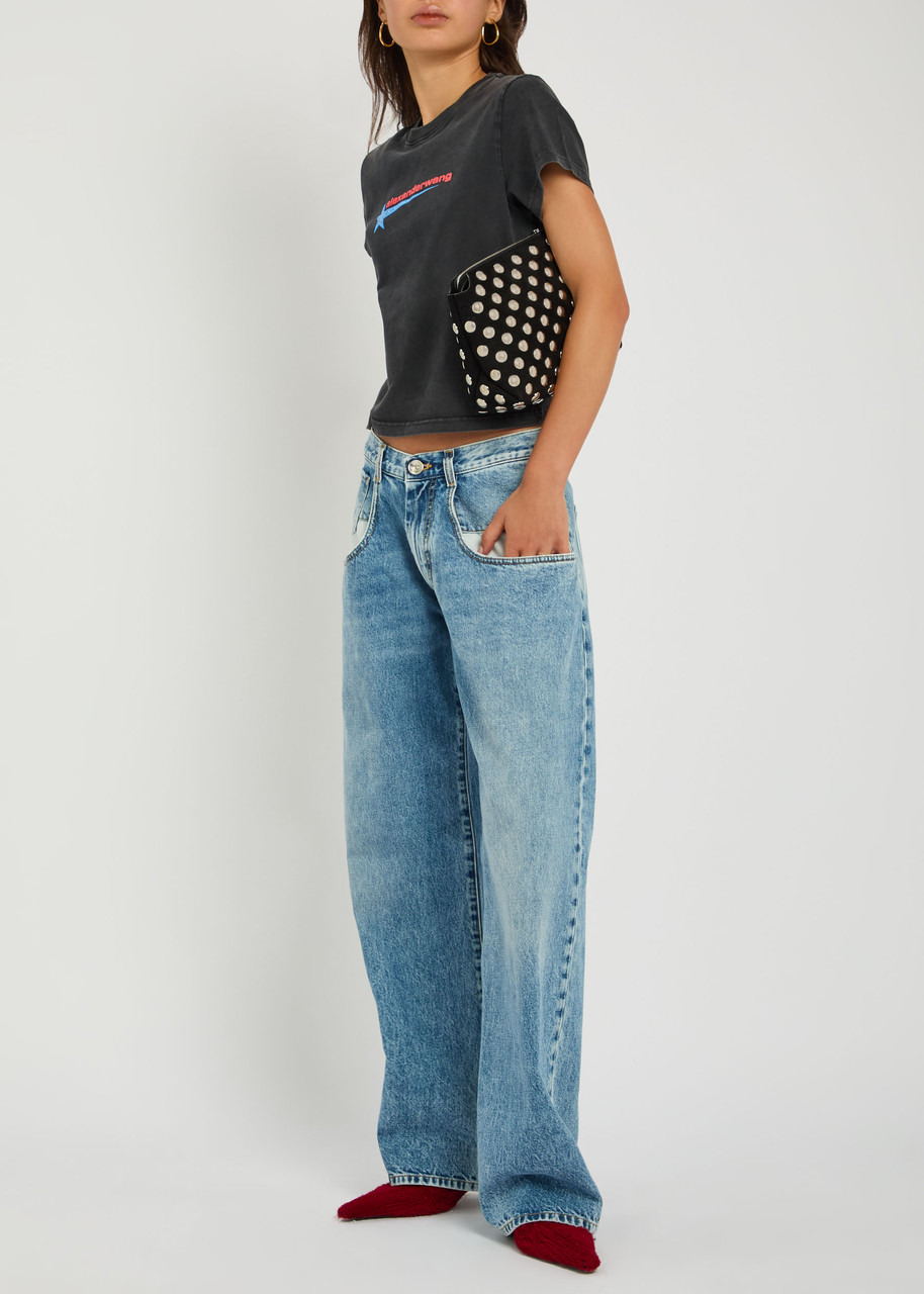 Alexander Wang Logo-print Embellished Cropped Cotton T-shirt - 4