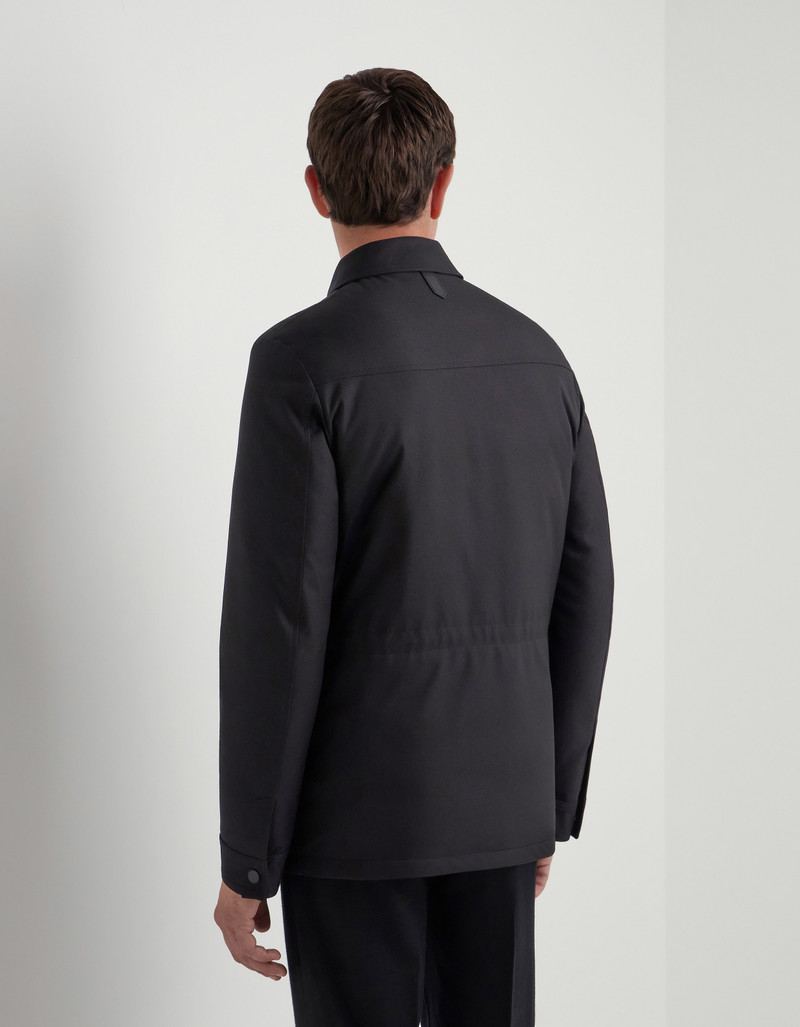 CANALI MAESTRALE BLACK SET-IN SLEEVE TECHNICAL FABRIC FIELD JACKET 4