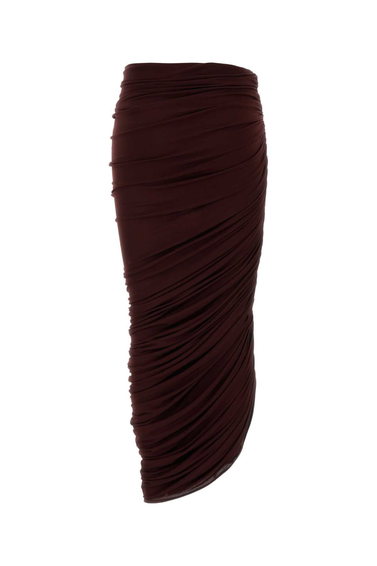 Magda Butrym Women Burgundy Stretch Viscose Blend Skirt - 2