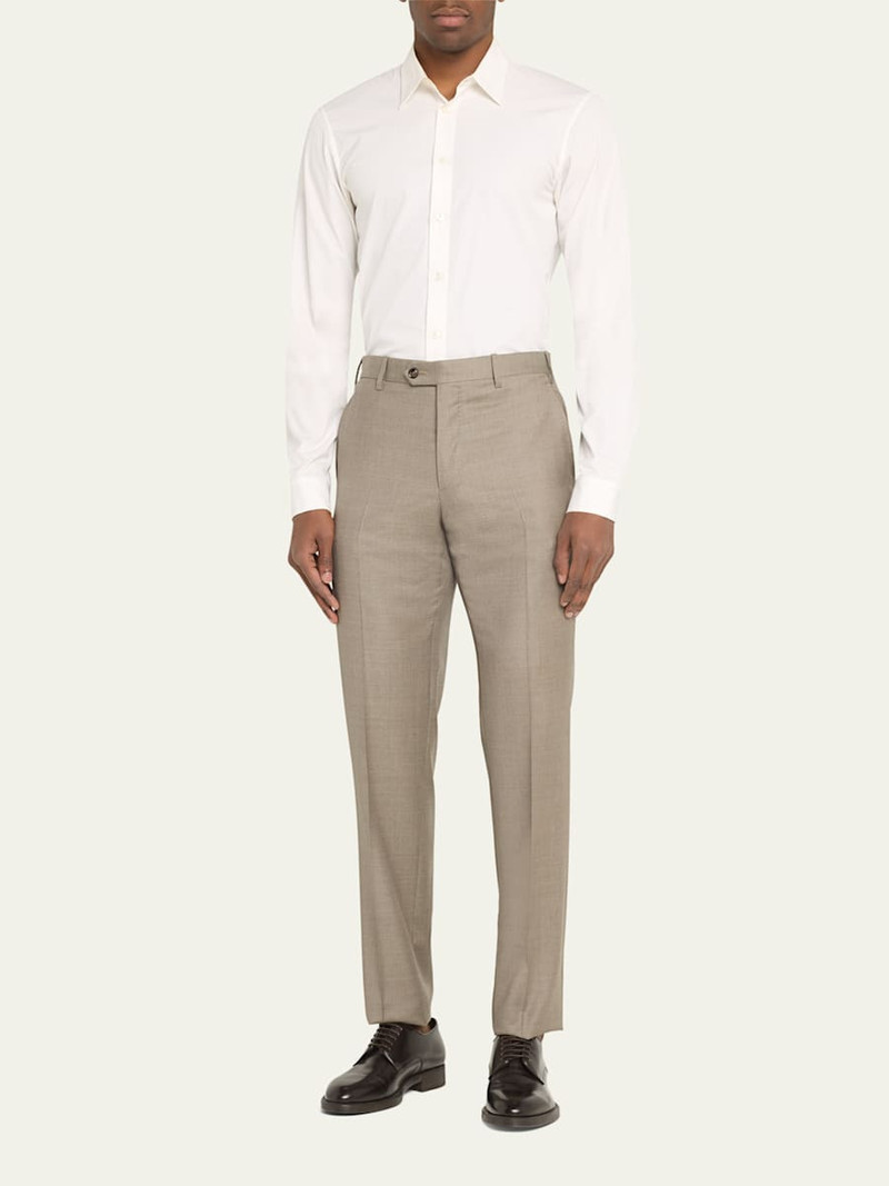 GIORGIO ARMANI Men's Stone Wool Trousers outlook