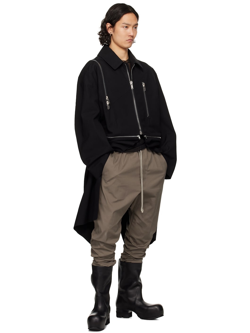 Black Hollywood Headon Jumbo Mac Coat - 5