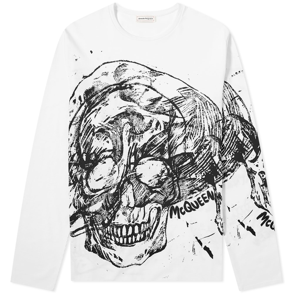 Alexander McQueen Long Sleeve Scribble Skull Tee - 1