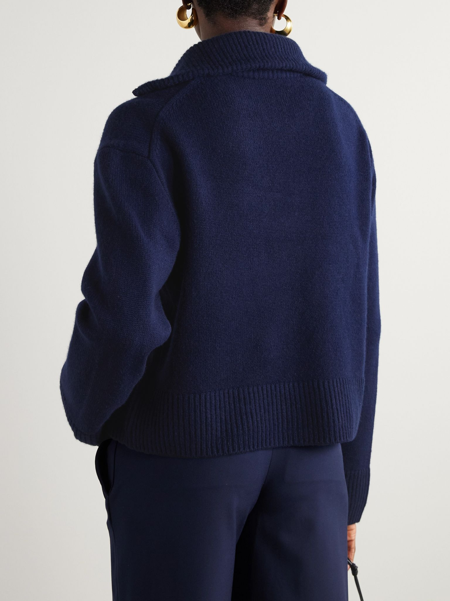 Andes ribbed cashmere sweater Navy - 3
