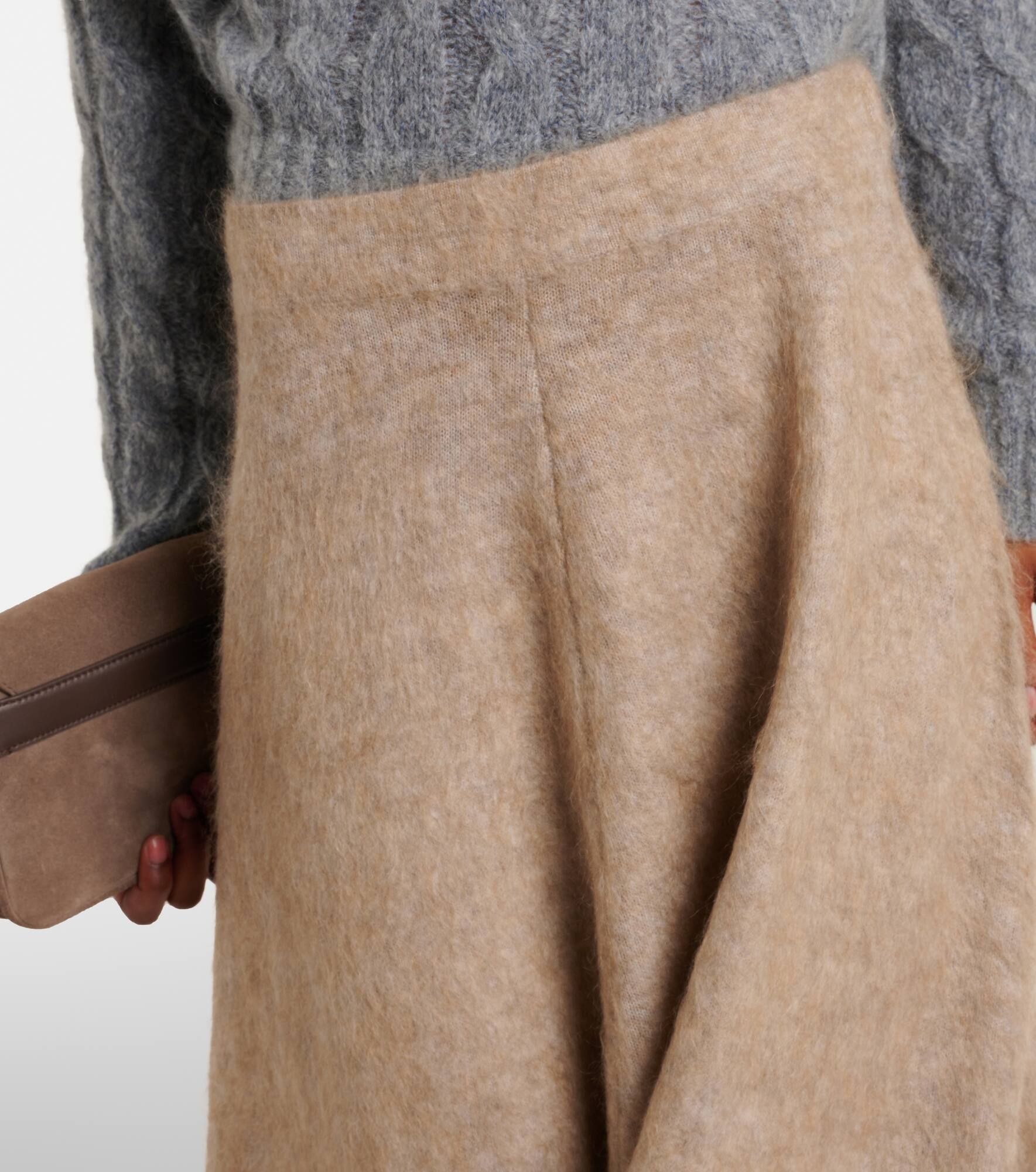 Wool and cashmere-blend midi skirt - 4