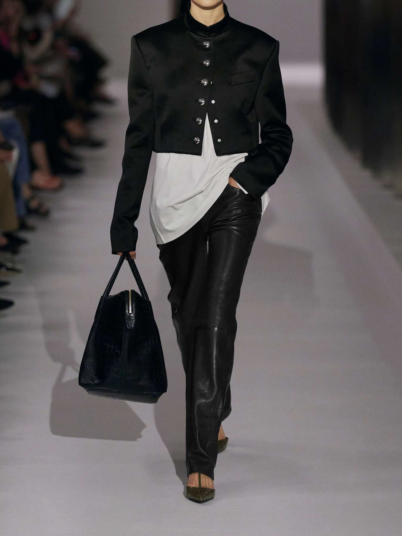 Emmet leather straight-leg pants Black - 5