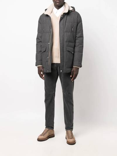 Brunello Cucinelli feather-down padded coat outlook