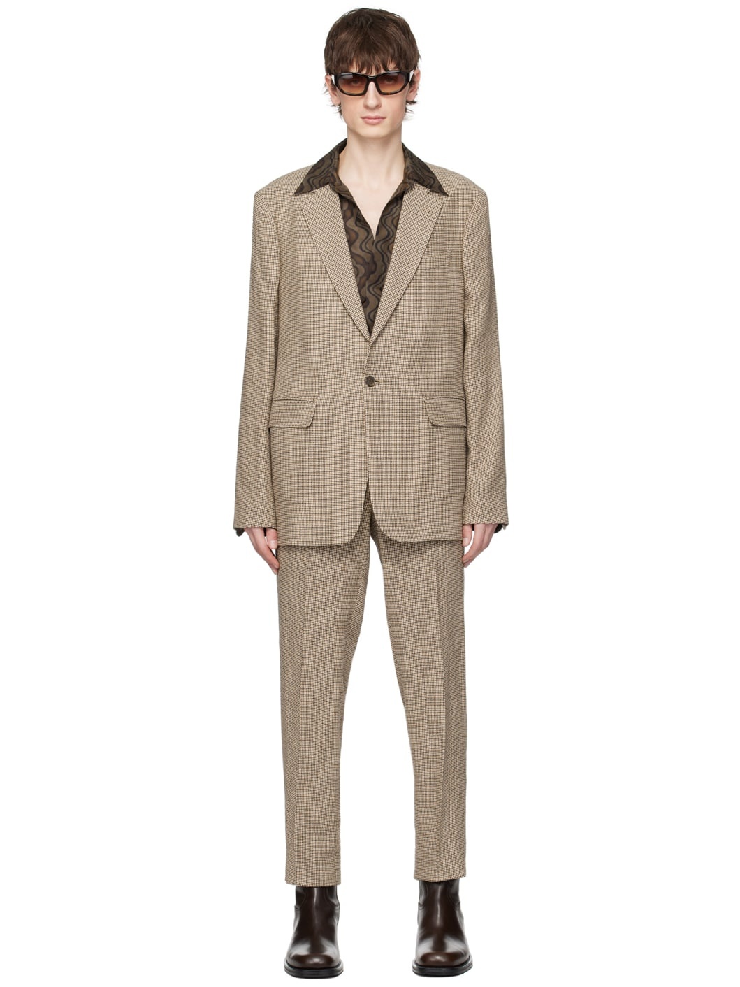 Tan Houndstooth Suit - 1