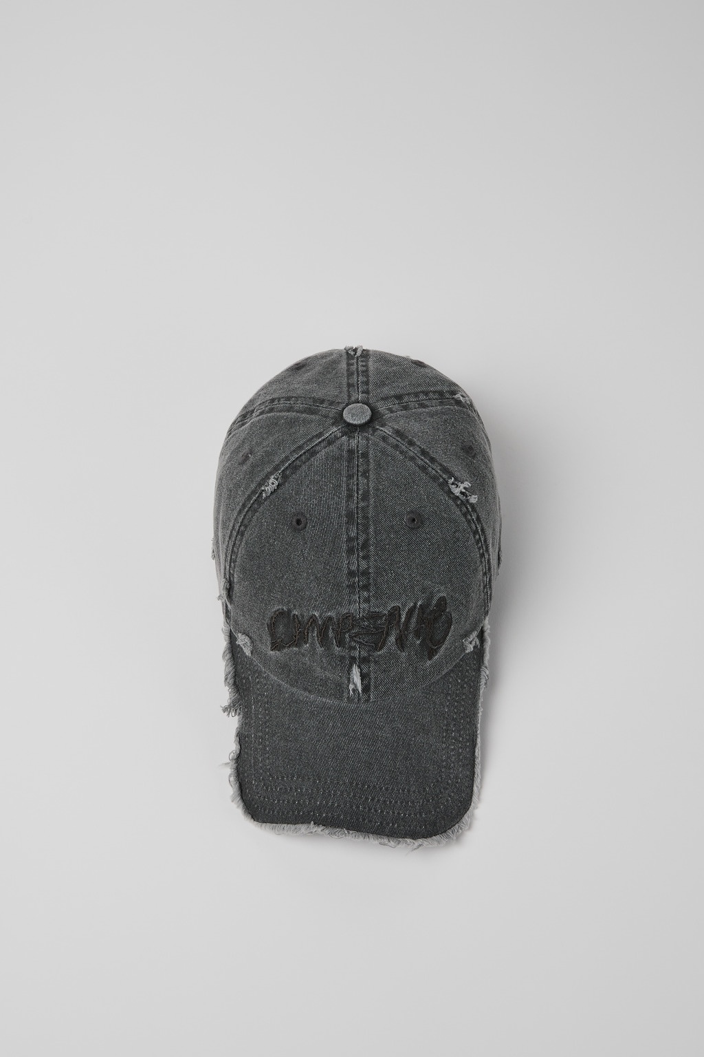 Faded Black Distorted Washed Cap - 2