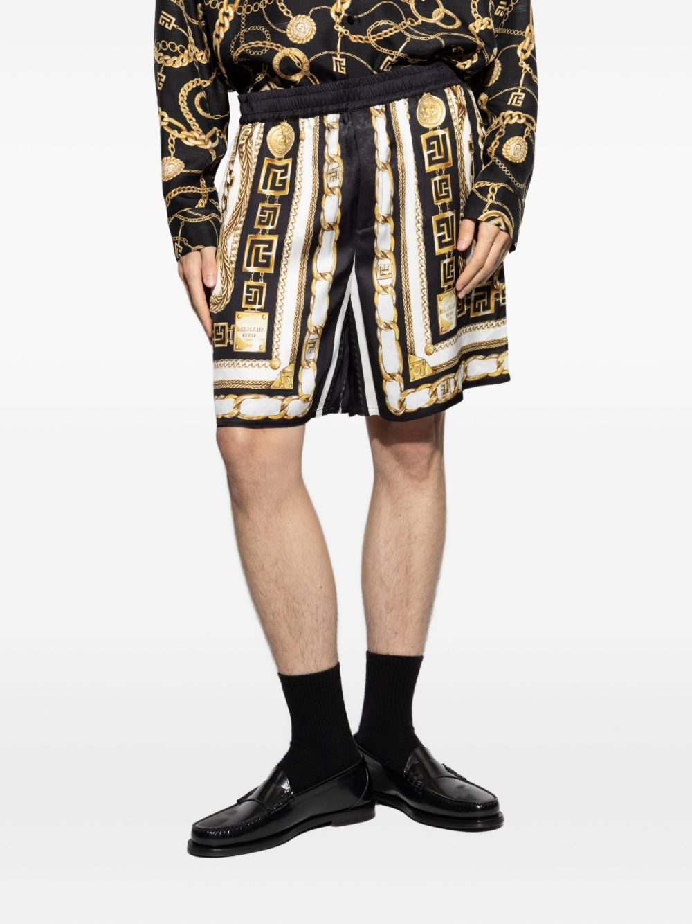 chain-print shorts - 3