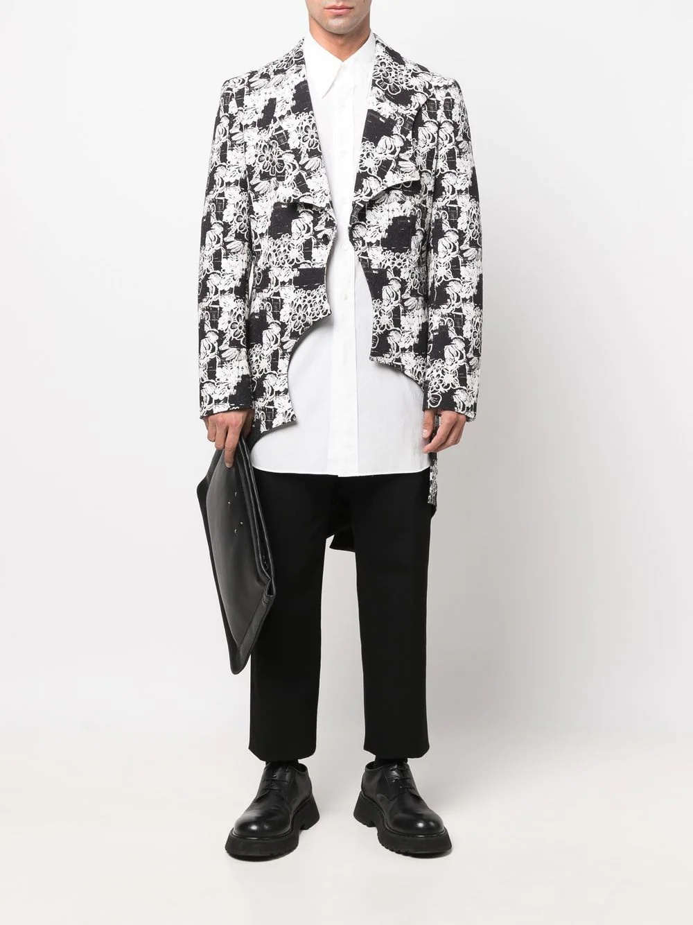 asymmetric-hem printed jacket - 2