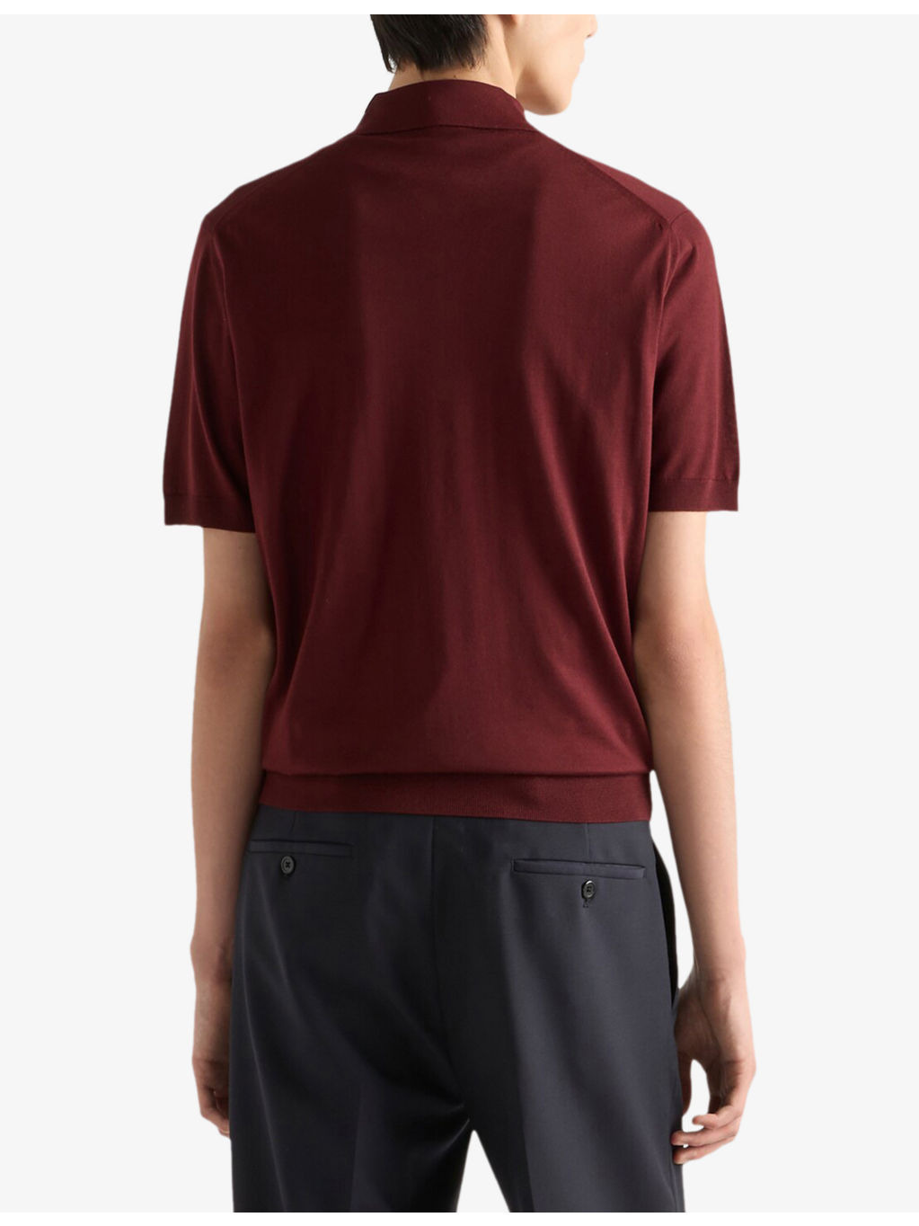 Embroidered-Logo Superfine Wool Polo Shirt - 4
